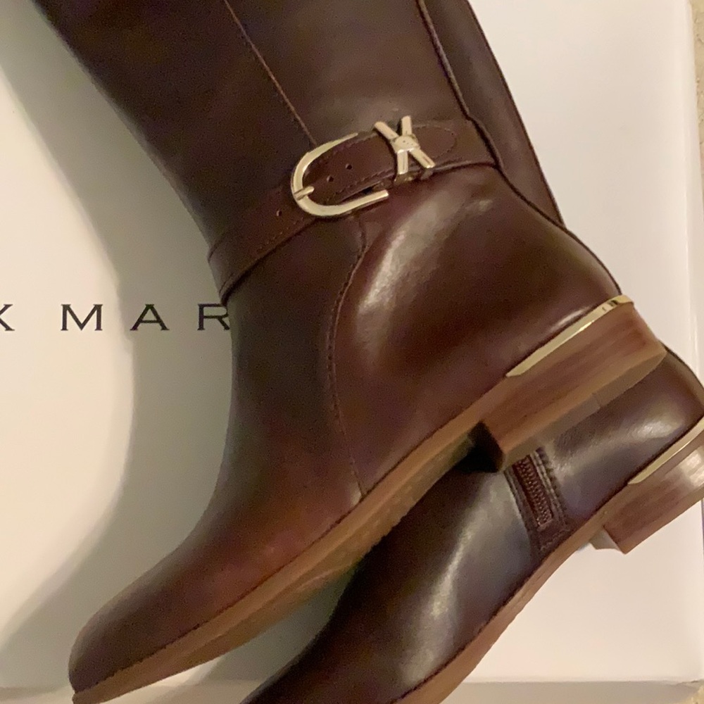 Brown leather boots